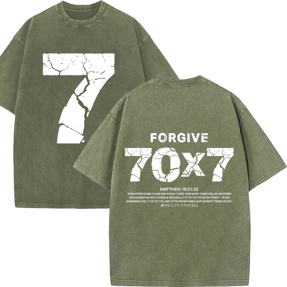 Forgive 70x7 Crackle Print Unisex Washed T-Shirt
