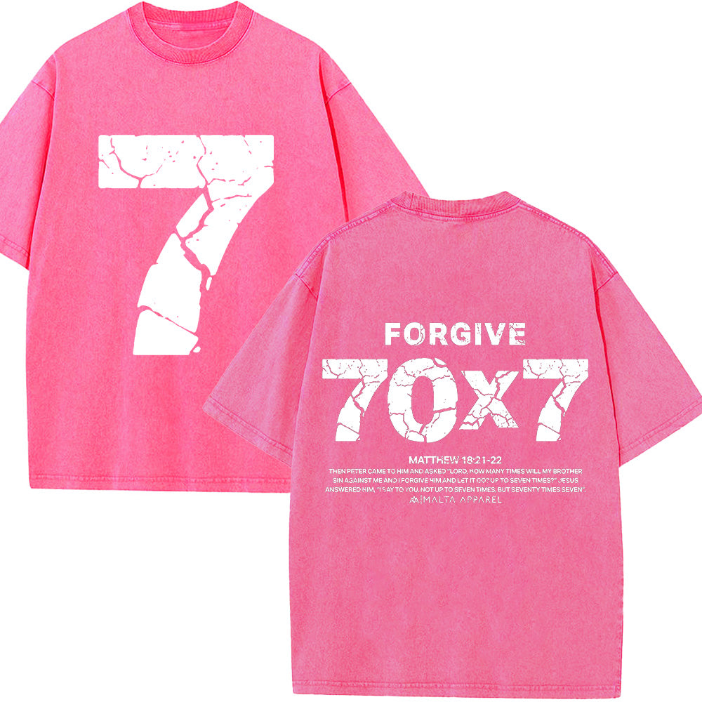Forgive 70x7 Crackle Print Unisex Washed T-Shirt