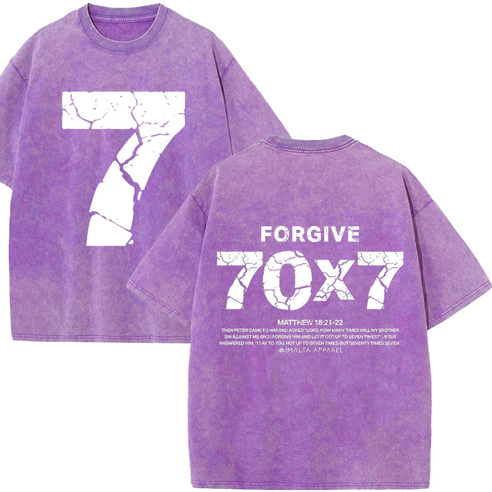 Forgive 70x7 Crackle Print Unisex Washed T-Shirt