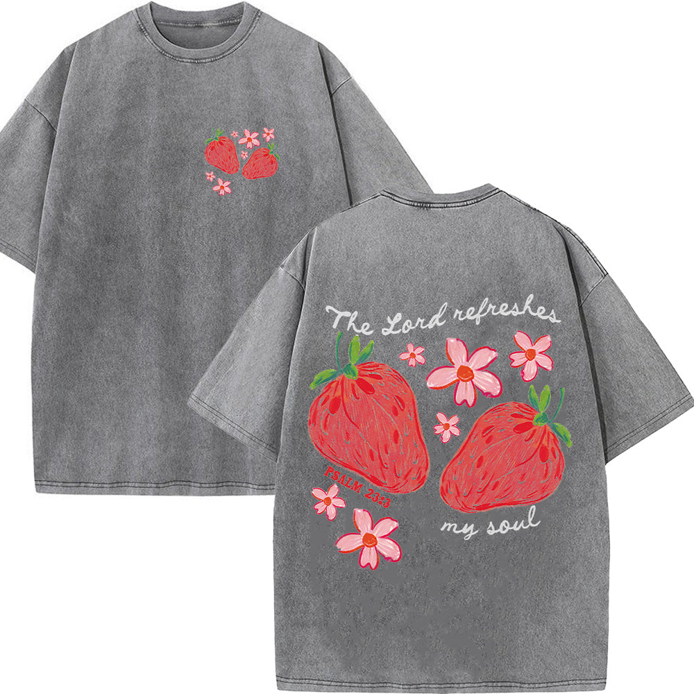 The Lord Refreshes My Soul Christian Unisex Washed T-Shirt