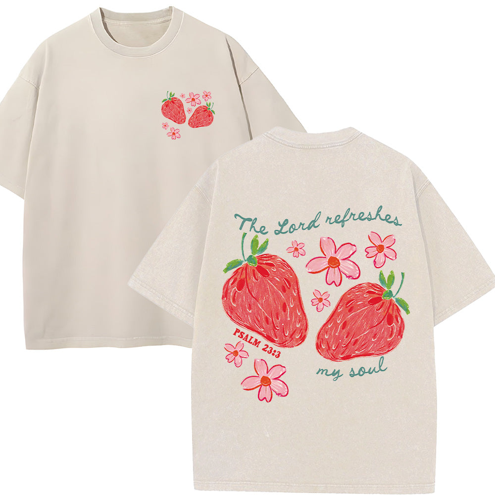 The Lord Refreshes My Soul Christian Unisex Washed T-Shirt