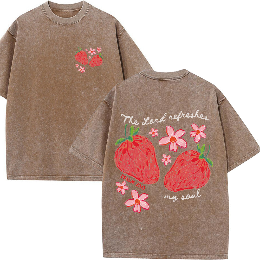 The Lord Refreshes My Soul Christian Unisex Washed T-Shirt
