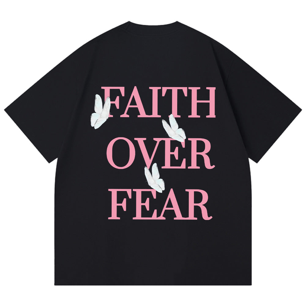 Faith Over Fear Butterfly Print Unisex Cotton T-Shirt