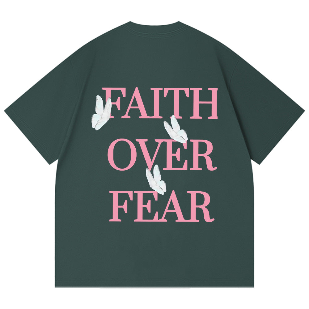 Faith Over Fear Butterfly Print Unisex Cotton T-Shirt