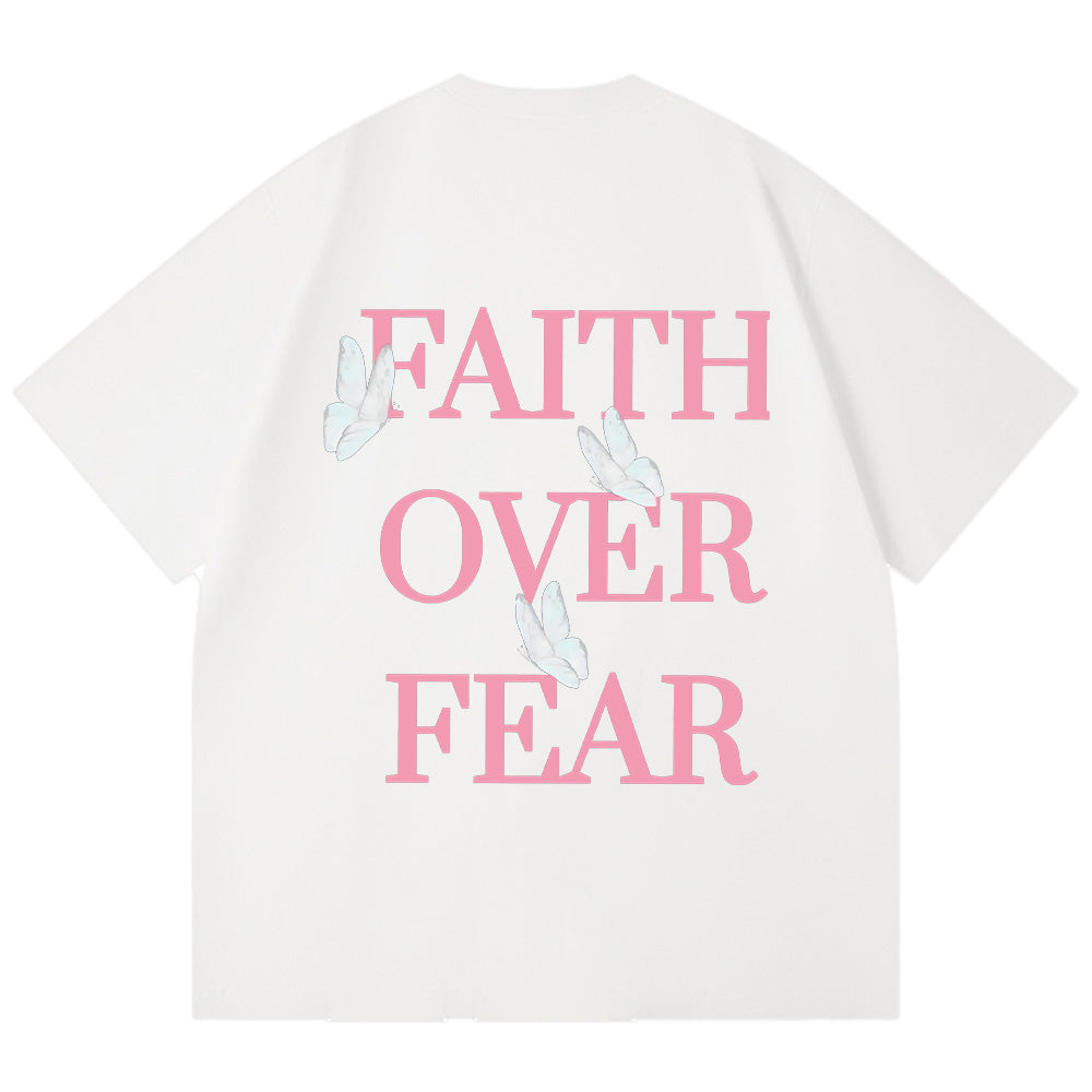 Faith Over Fear Butterfly Print Unisex Cotton T-Shirt