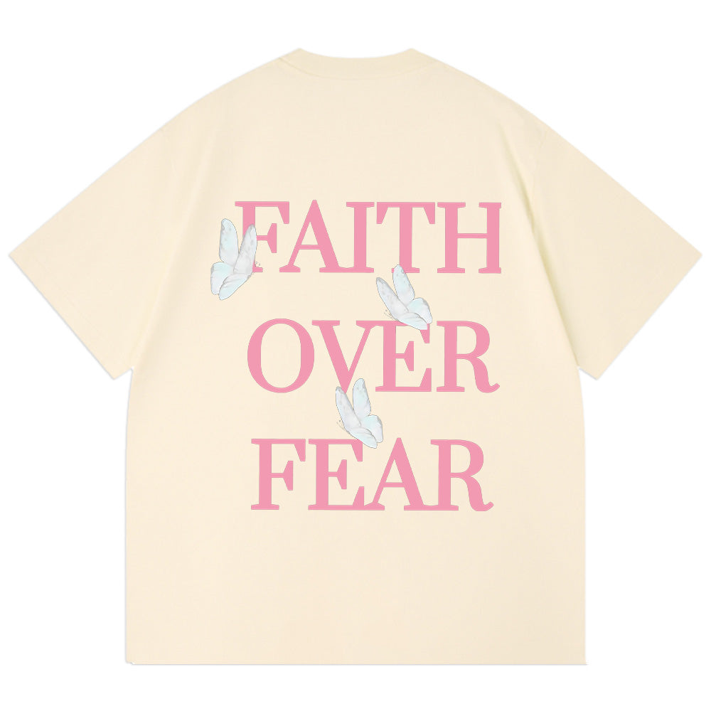 Faith Over Fear Butterfly Print Unisex Cotton T-Shirt