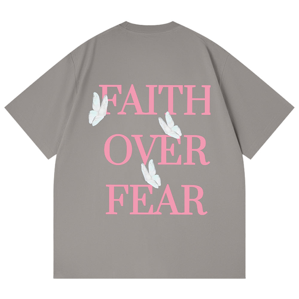 Faith Over Fear Butterfly Print Unisex Cotton T-Shirt