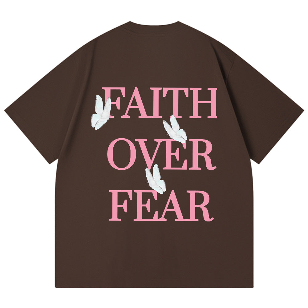 Faith Over Fear Butterfly Print Unisex Cotton T-Shirt
