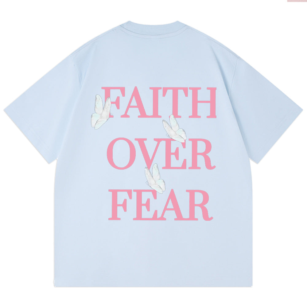 Faith Over Fear Butterfly Print Unisex Cotton T-Shirt