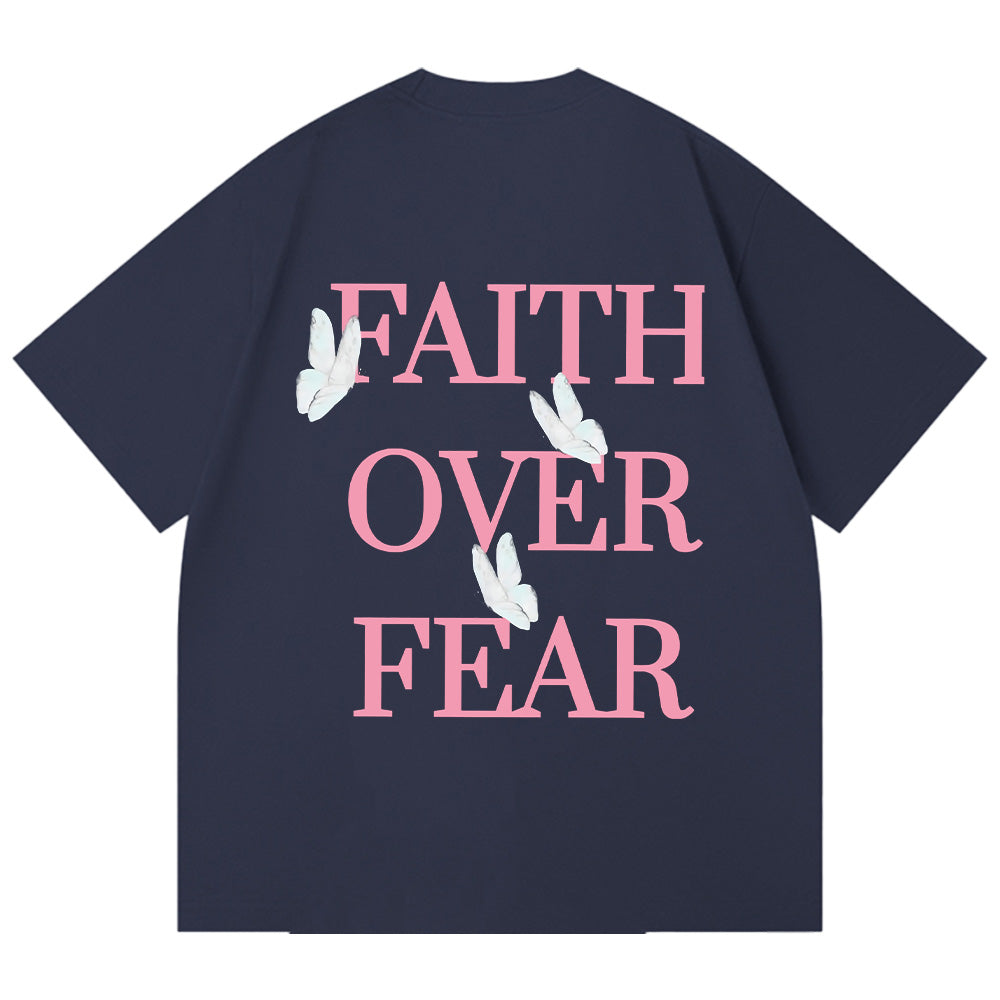 Faith Over Fear Butterfly Print Unisex Cotton T-Shirt