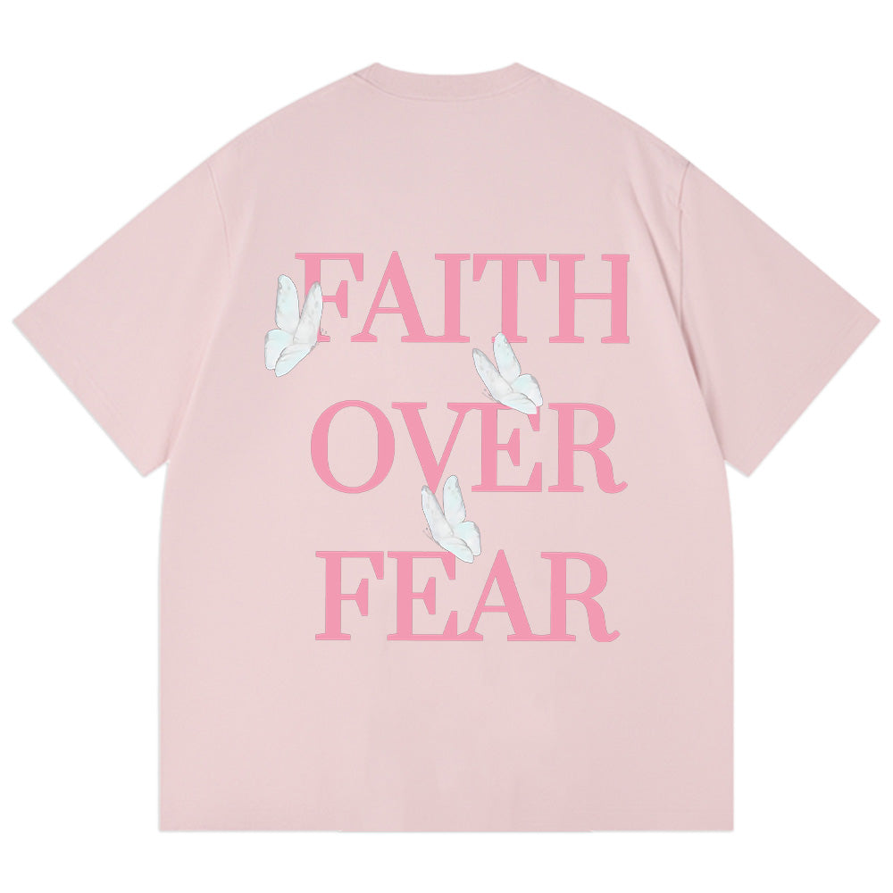 Faith Over Fear Butterfly Print Unisex Cotton T-Shirt