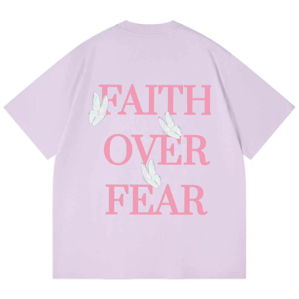 Faith Over Fear Butterfly Print Unisex Cotton T-Shirt