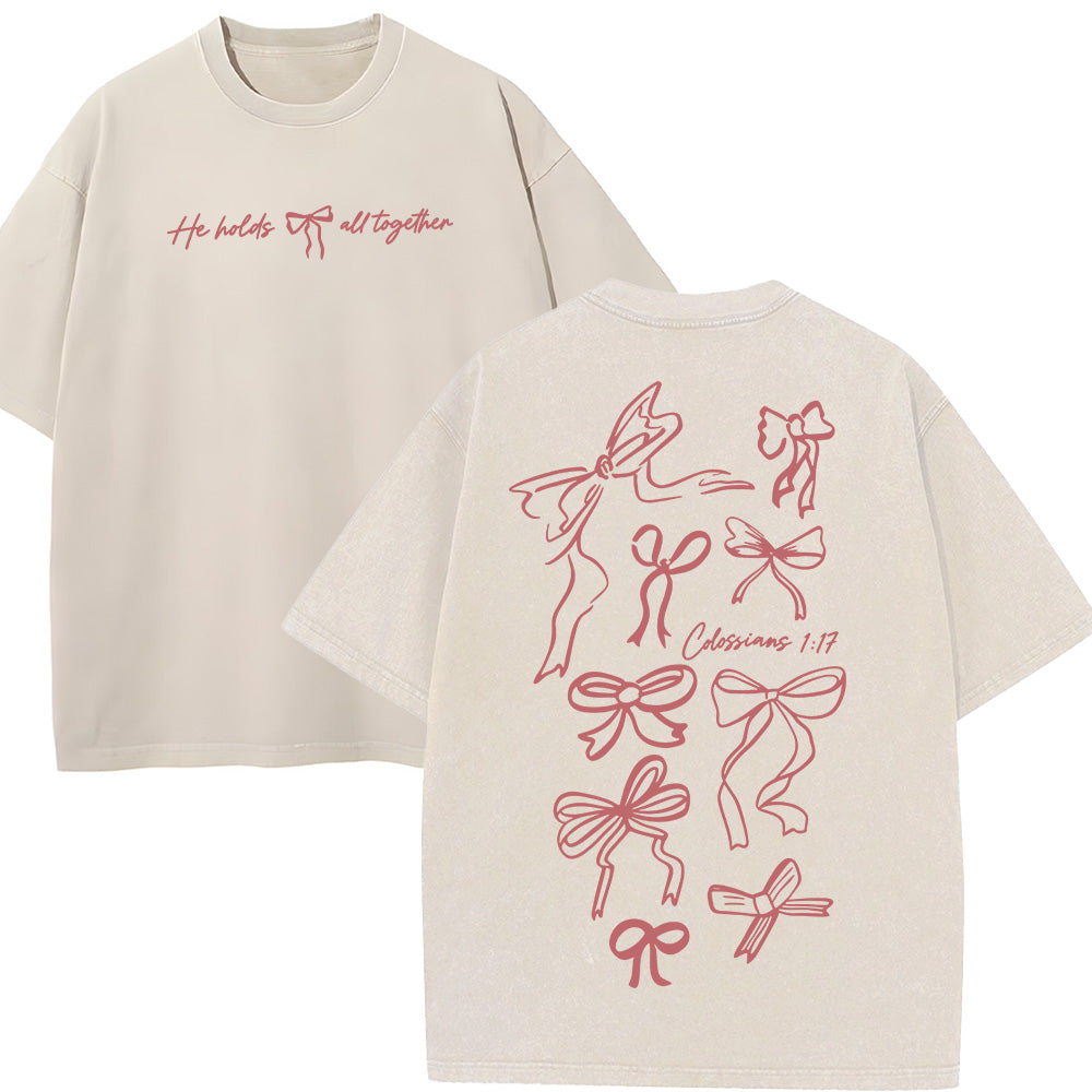 He Holds All Together Unisex Washed T-Shirt