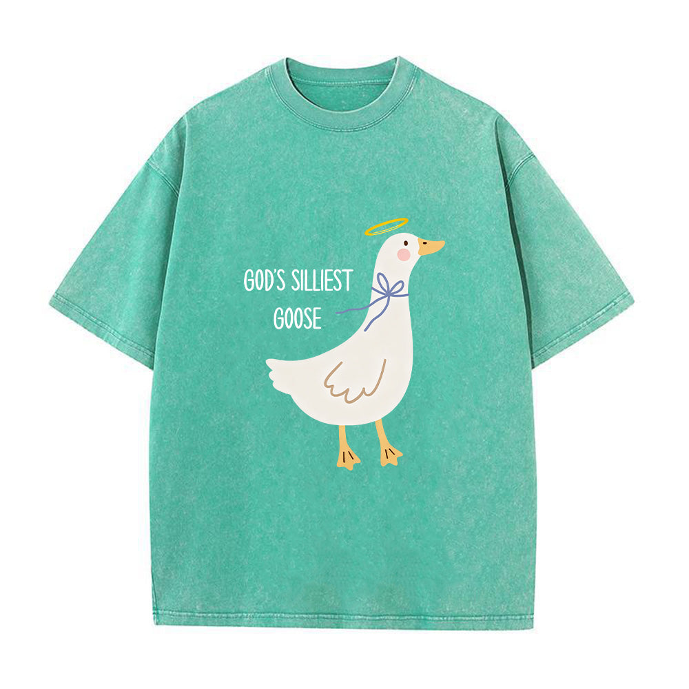 God's Silliest Goose Unisex Washed T-Shirt