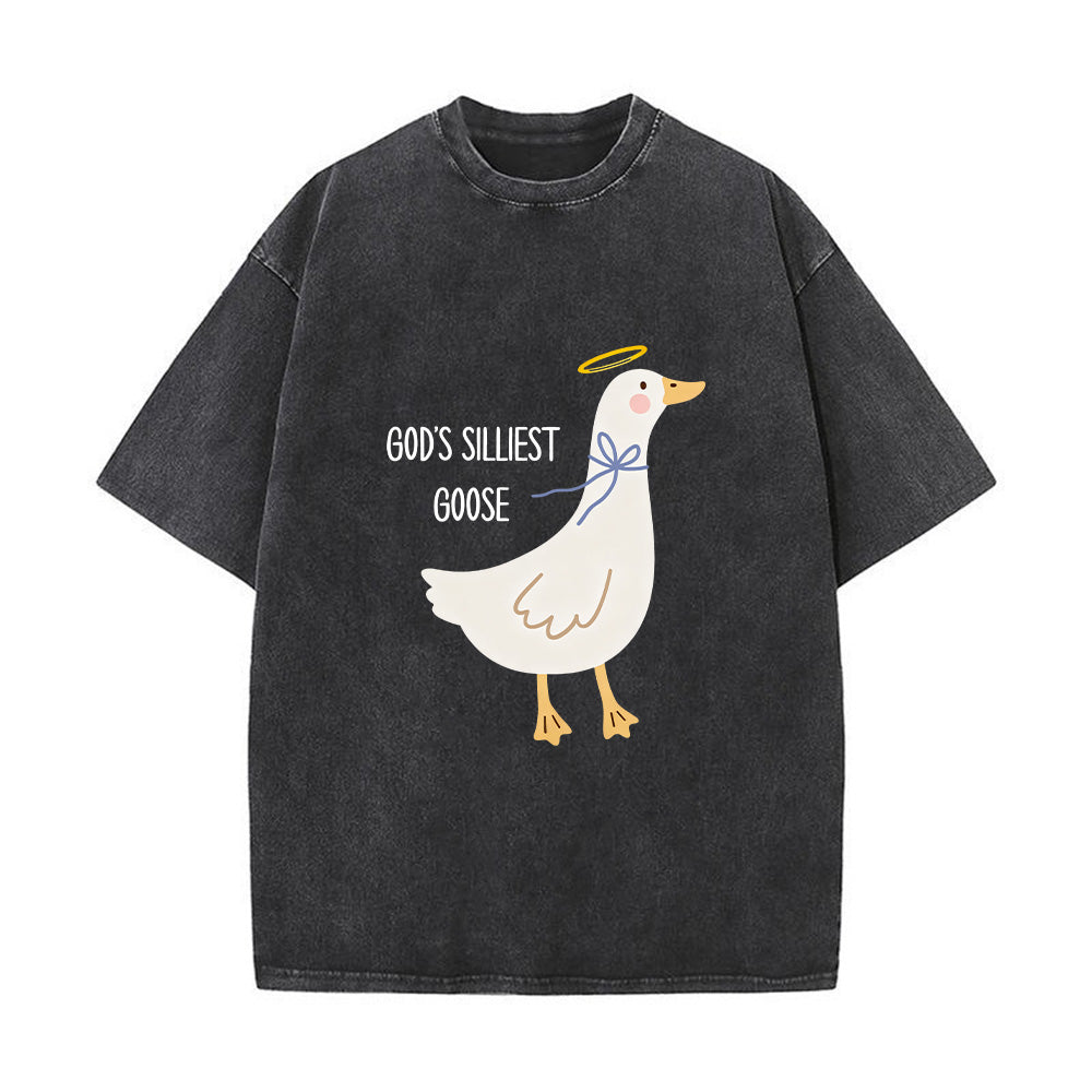 God's Silliest Goose Unisex Washed T-Shirt