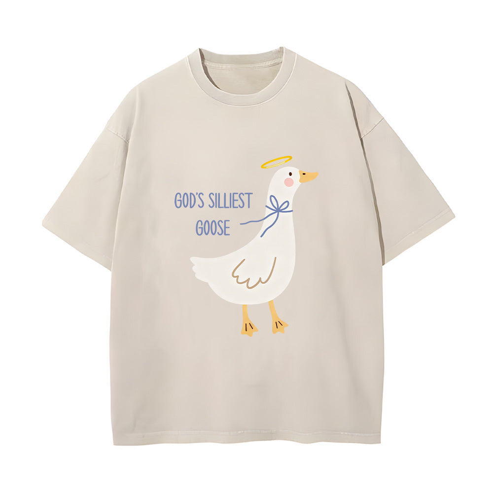 God's Silliest Goose Unisex Washed T-Shirt