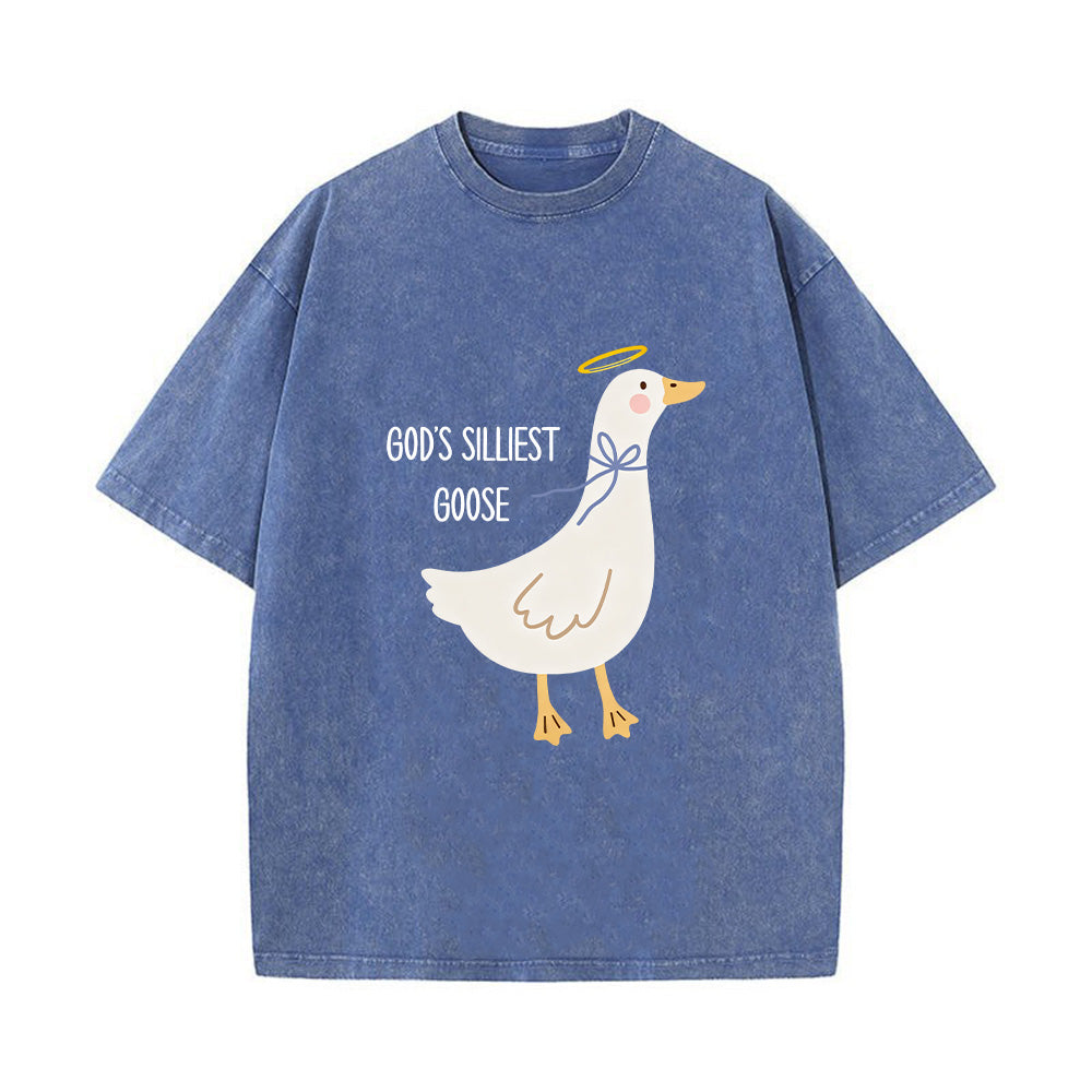 God's Silliest Goose Unisex Washed T-Shirt