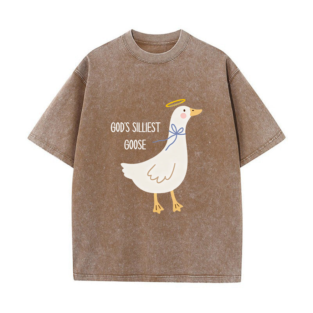 God's Silliest Goose Unisex Washed T-Shirt