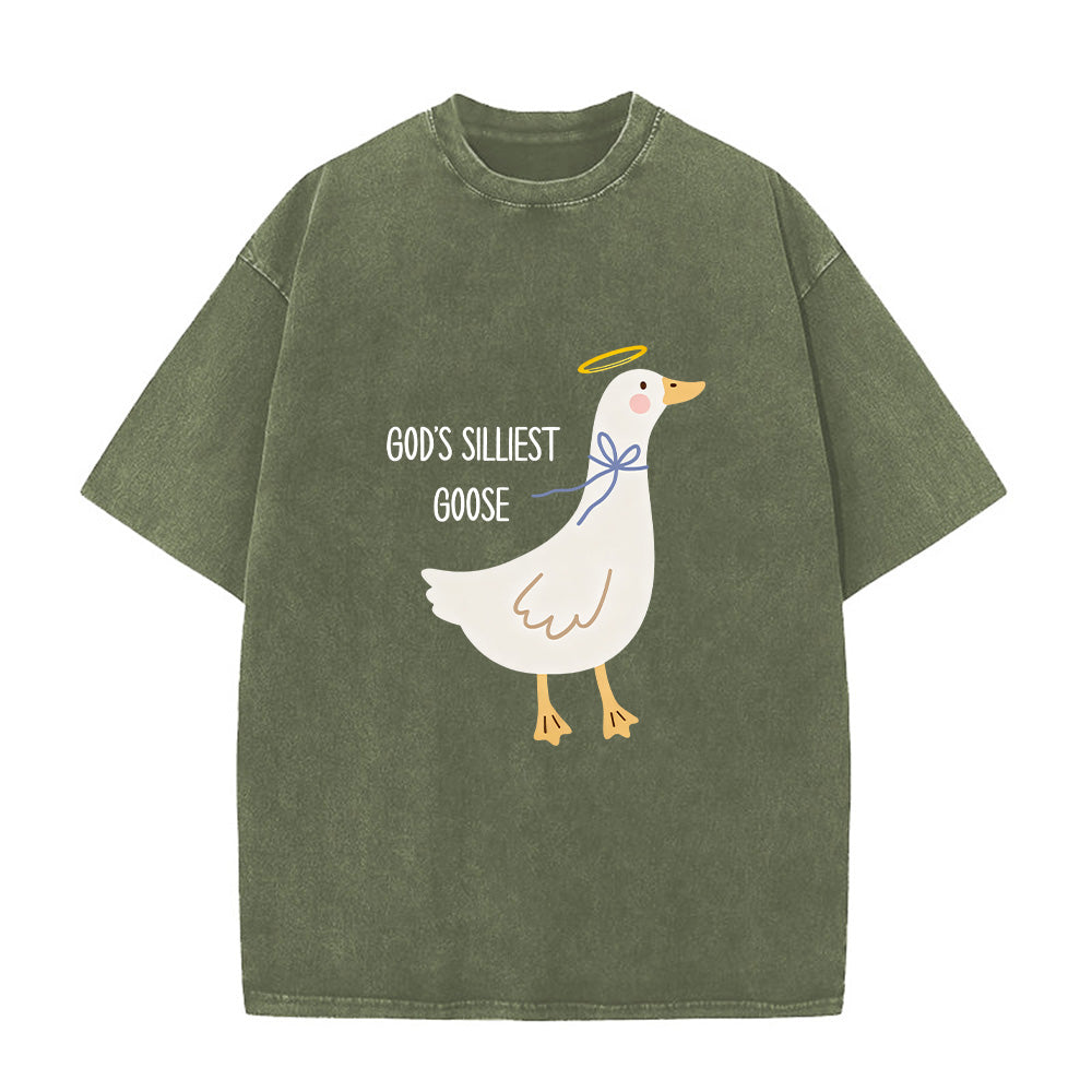 God's Silliest Goose Unisex Washed T-Shirt