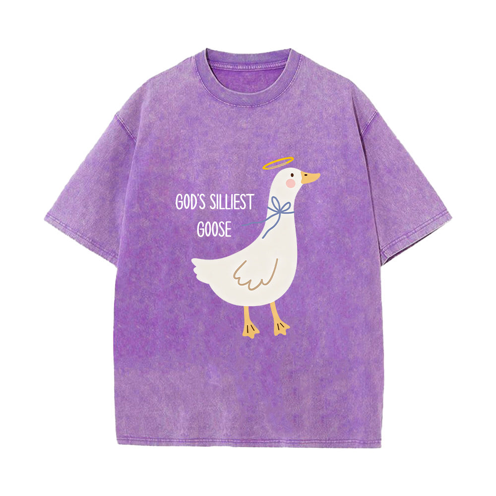 God's Silliest Goose Unisex Washed T-Shirt