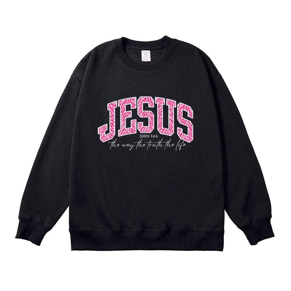 JESUS Zebra Print Christian Unisex Cotton Sweatshirt