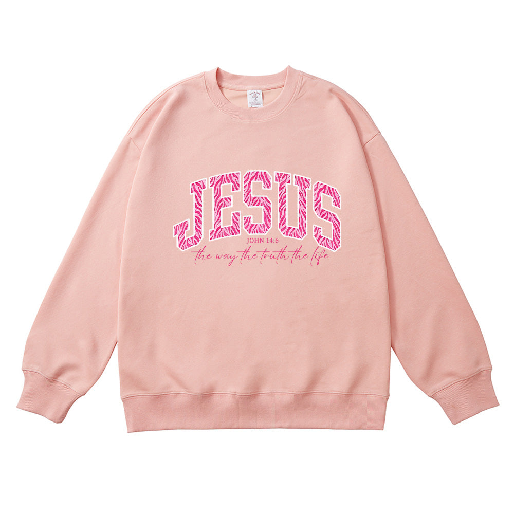 JESUS Zebra Print Christian Unisex Cotton Sweatshirt