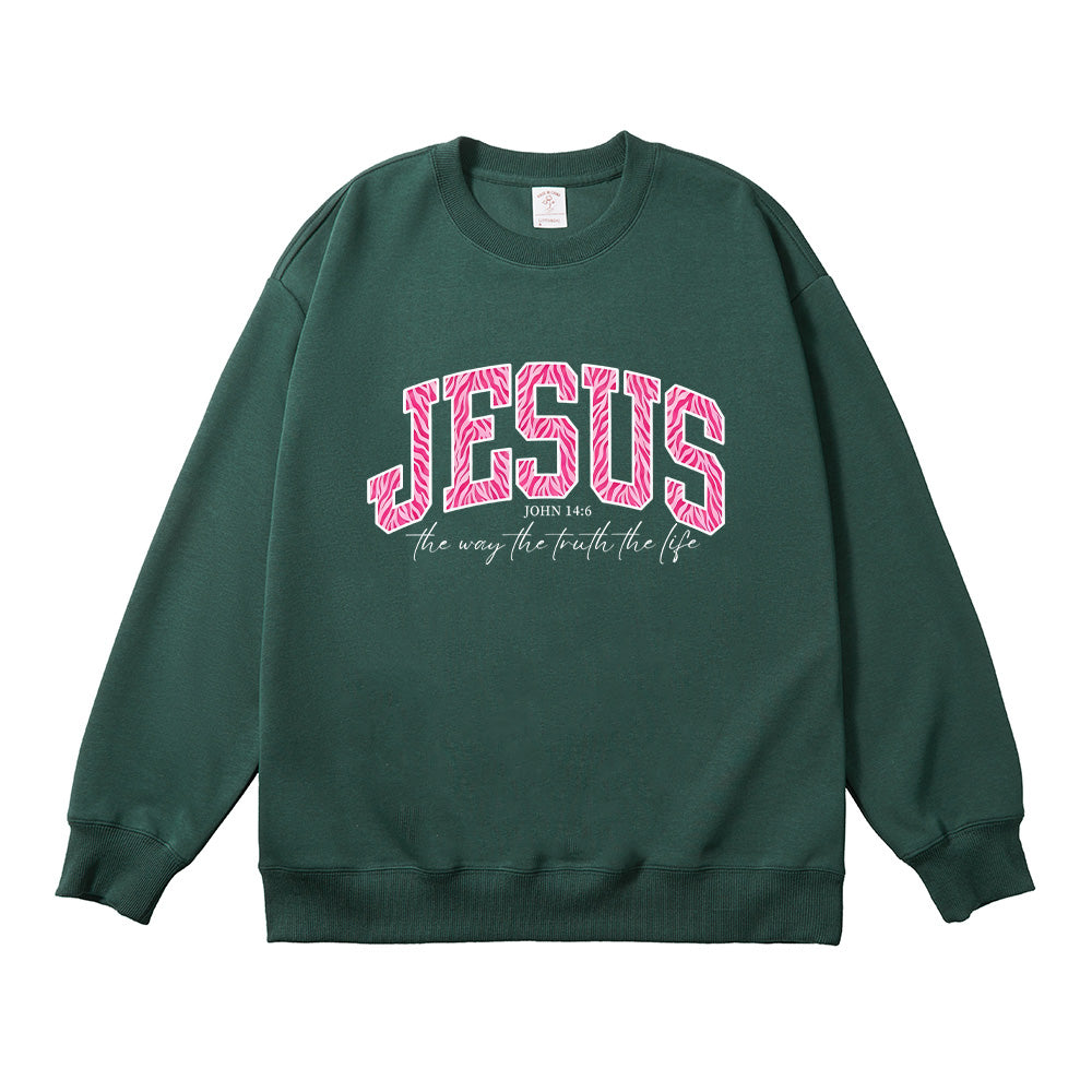 JESUS Zebra Print Christian Unisex Cotton Sweatshirt