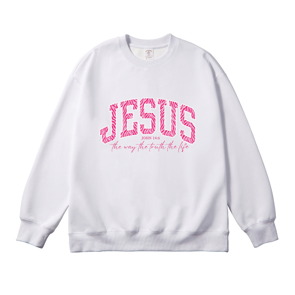 JESUS Zebra Print Christian Unisex Cotton Sweatshirt