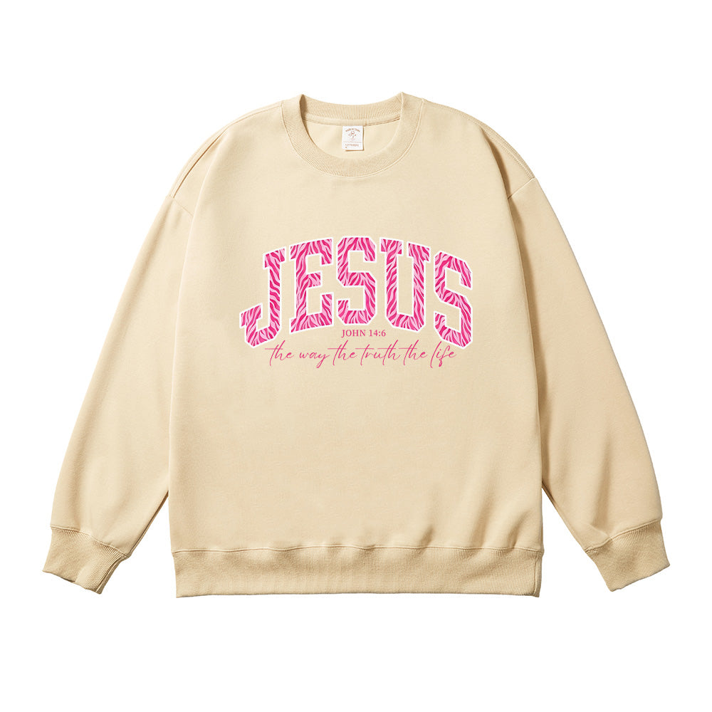 JESUS Zebra Print Christian Unisex Cotton Sweatshirt