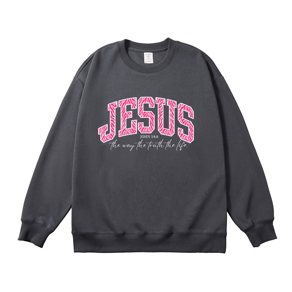 JESUS Zebra Print Christian Unisex Cotton Sweatshirt