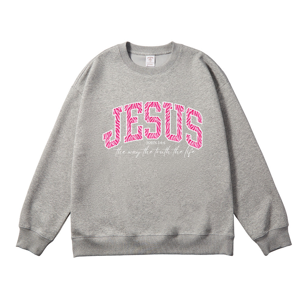 JESUS Zebra Print Christian Unisex Cotton Sweatshirt