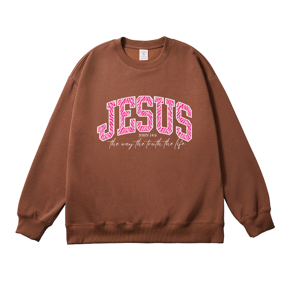 JESUS Zebra Print Christian Unisex Cotton Sweatshirt