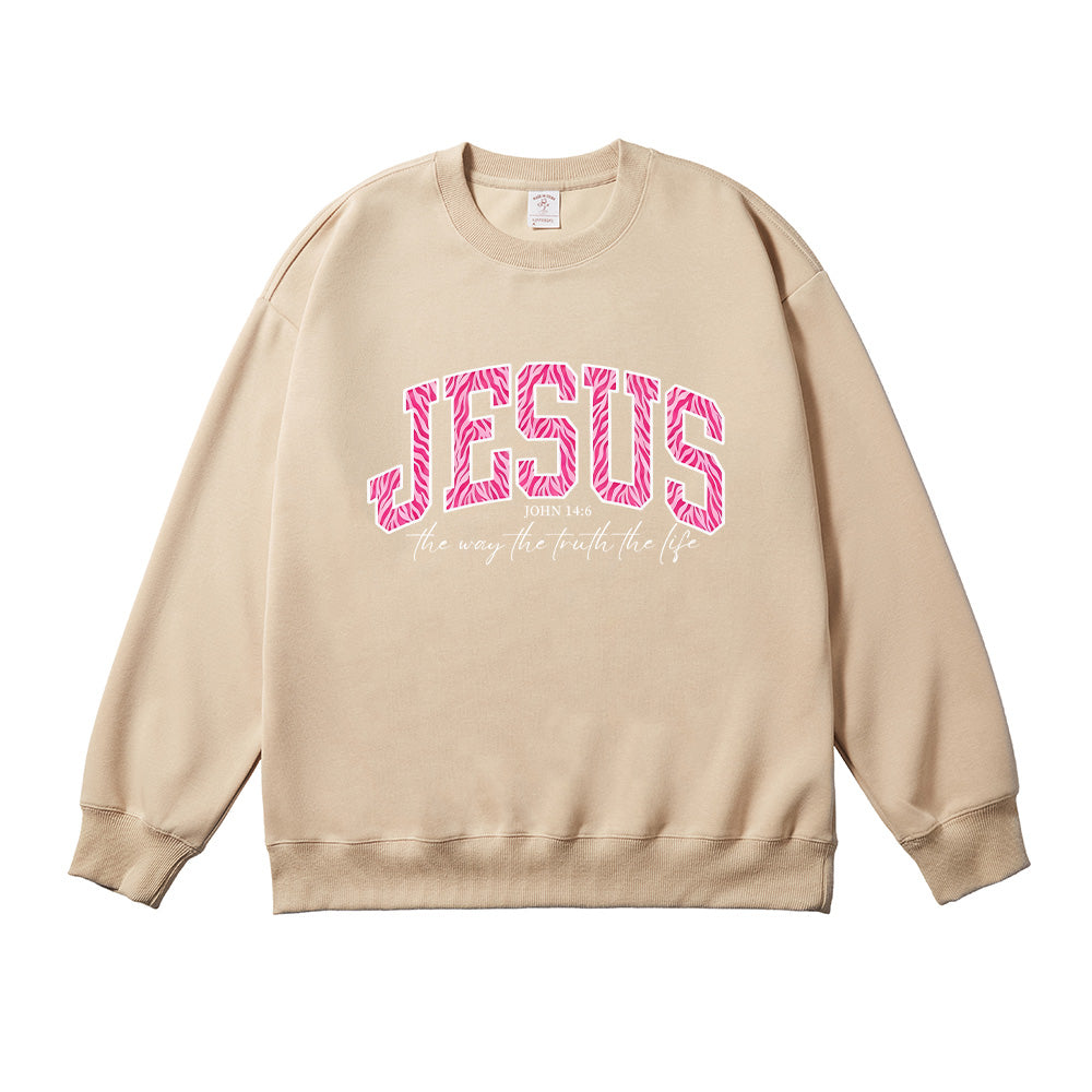 JESUS Zebra Print Christian Unisex Cotton Sweatshirt