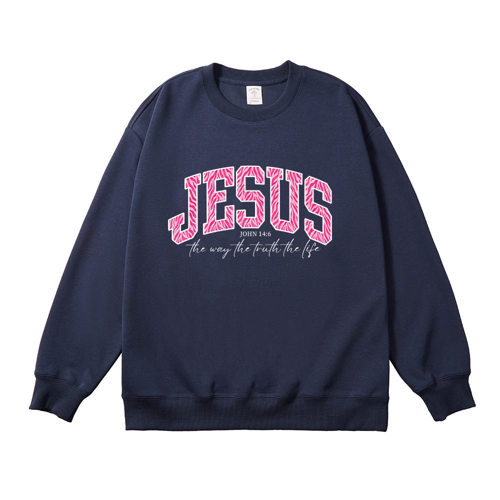 JESUS Zebra Print Christian Unisex Cotton Sweatshirt