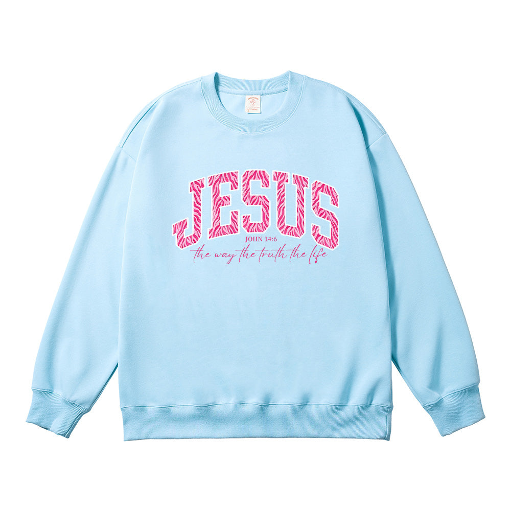 JESUS Zebra Print Christian Unisex Cotton Sweatshirt