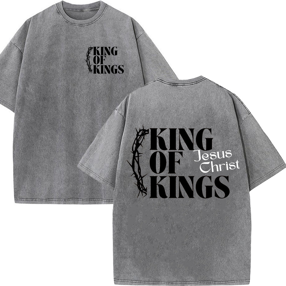 King Of Kings Christian Unisex Washed T-Shirt