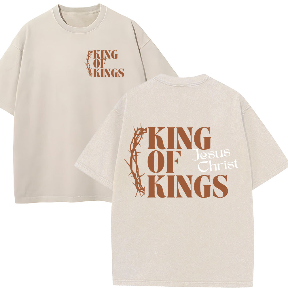 King Of Kings Christian Unisex Washed T-Shirt