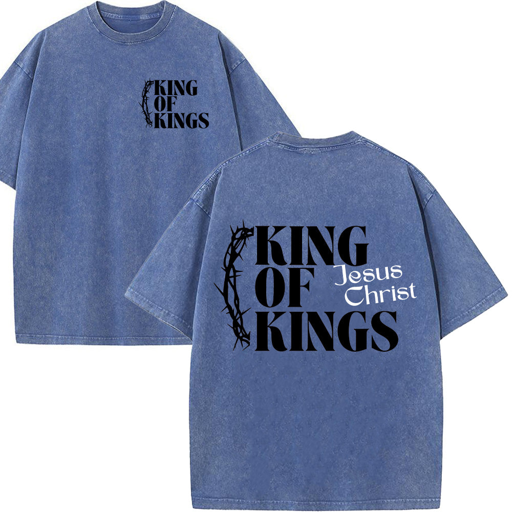King Of Kings Christian Unisex Washed T-Shirt
