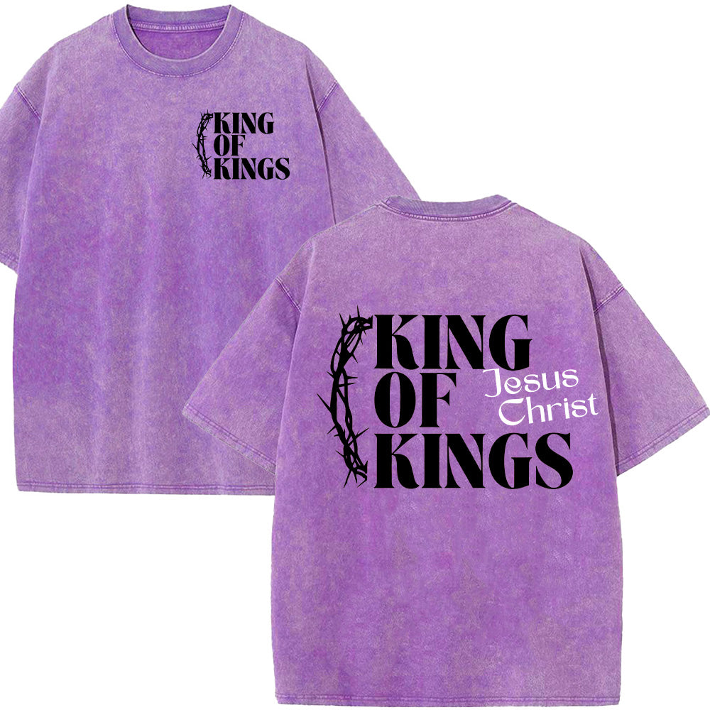 King Of Kings Christian Unisex Washed T-Shirt