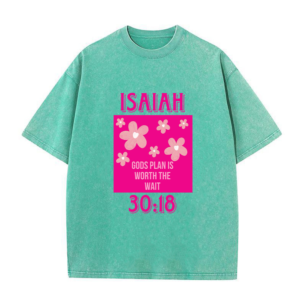 God's Plan Is Worth The Wait Unisex Washed T-Shirt