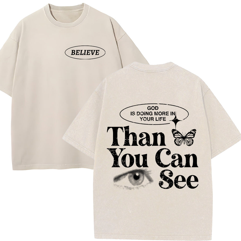 Believe In Faith Graphic Christian Unisex Washed T-Shirt