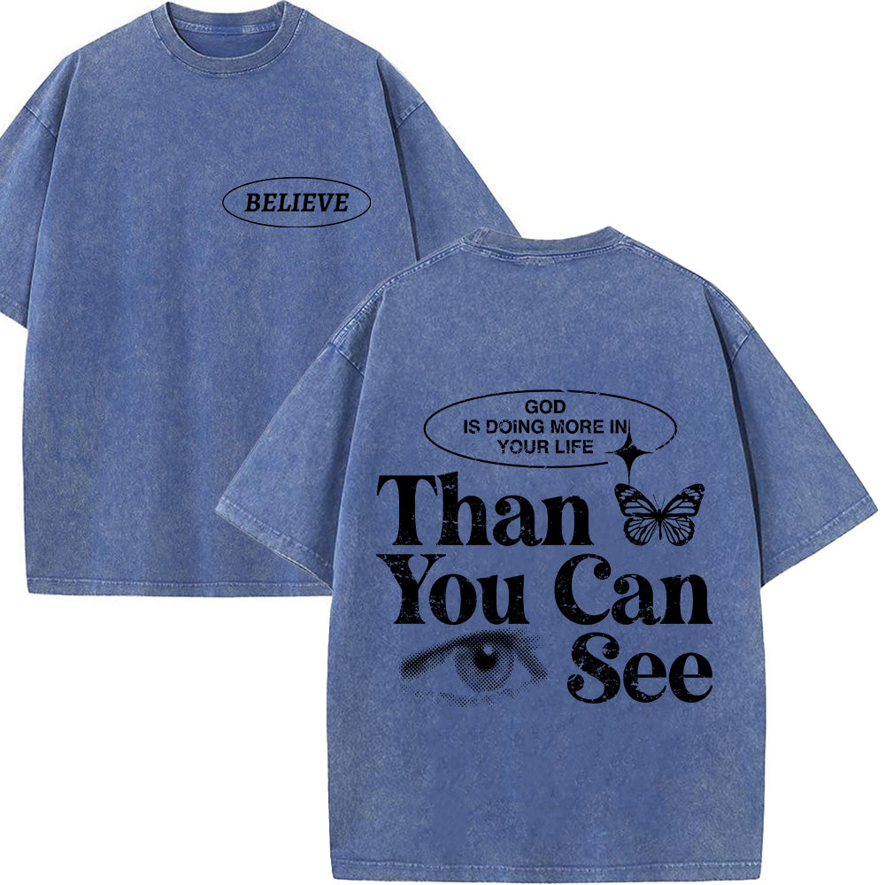 Believe In Faith Graphic Christian Unisex Washed T-Shirt