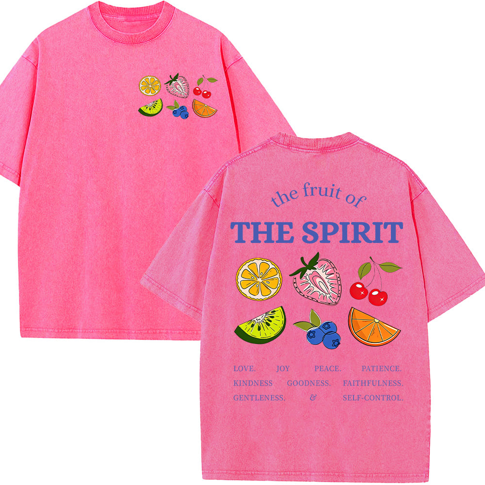 The Fruit of the Spirit Fruit Graphic Christian Unisex Washed T-Shirt
