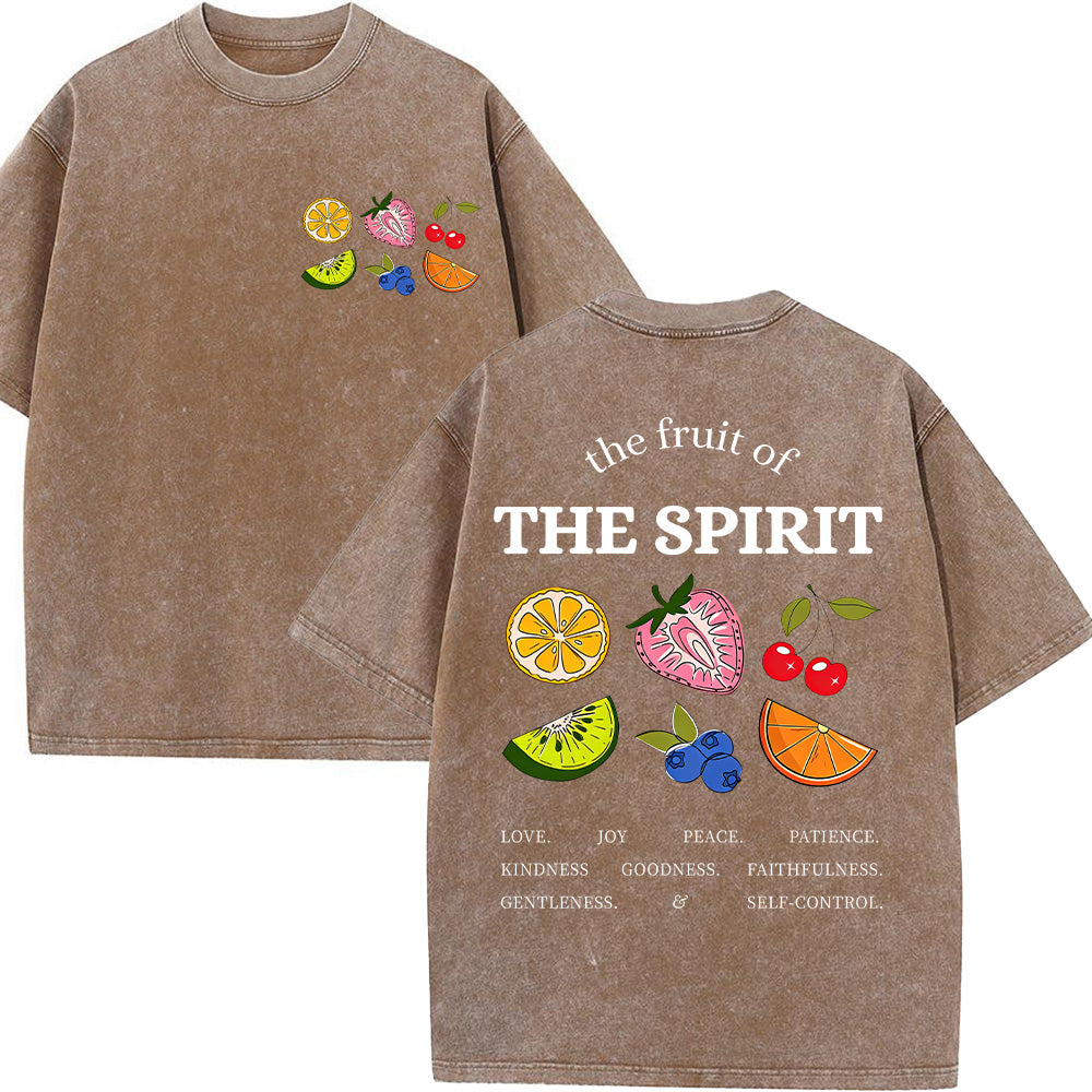 The Fruit of the Spirit Fruit Graphic Christian Unisex Washed T-Shirt