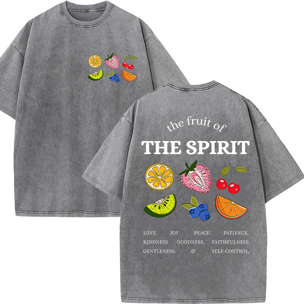 The Fruit of the Spirit Fruit Graphic Christian Unisex Washed T-Shirt
