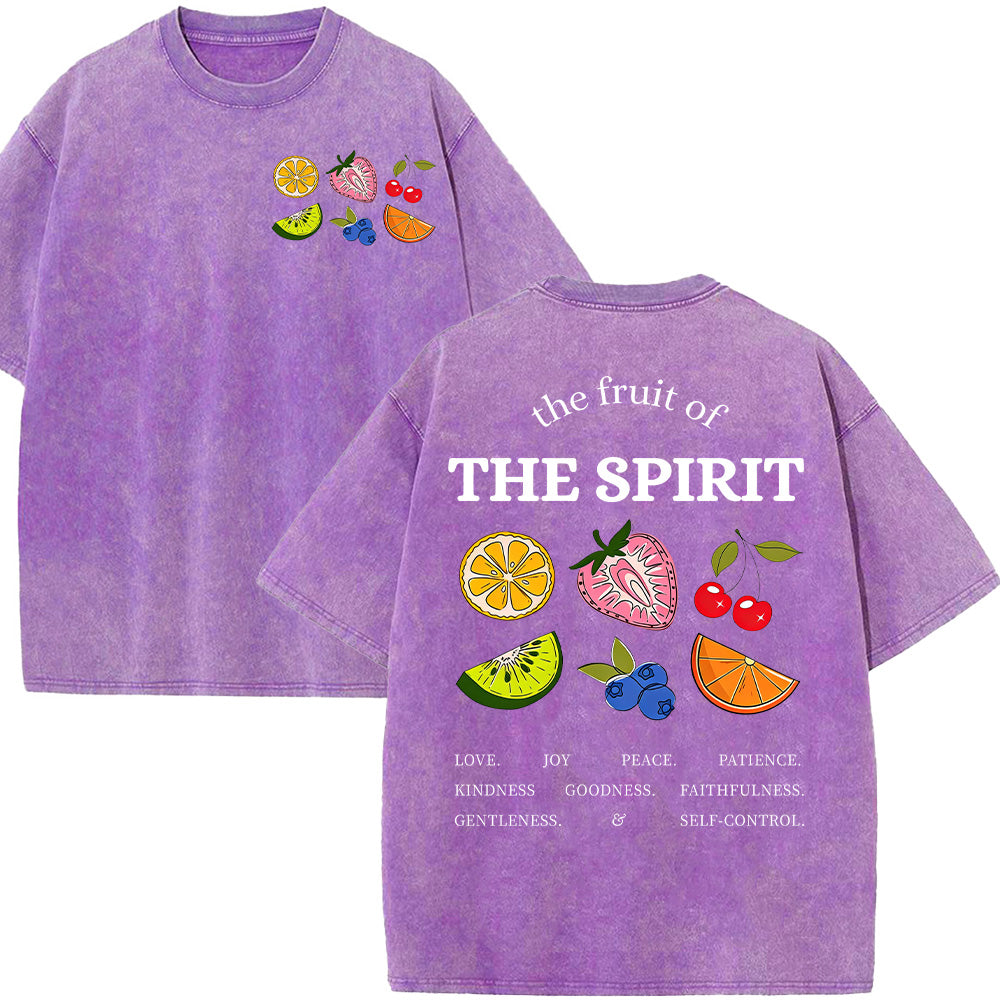 The Fruit of the Spirit Fruit Graphic Christian Unisex Washed T-Shirt