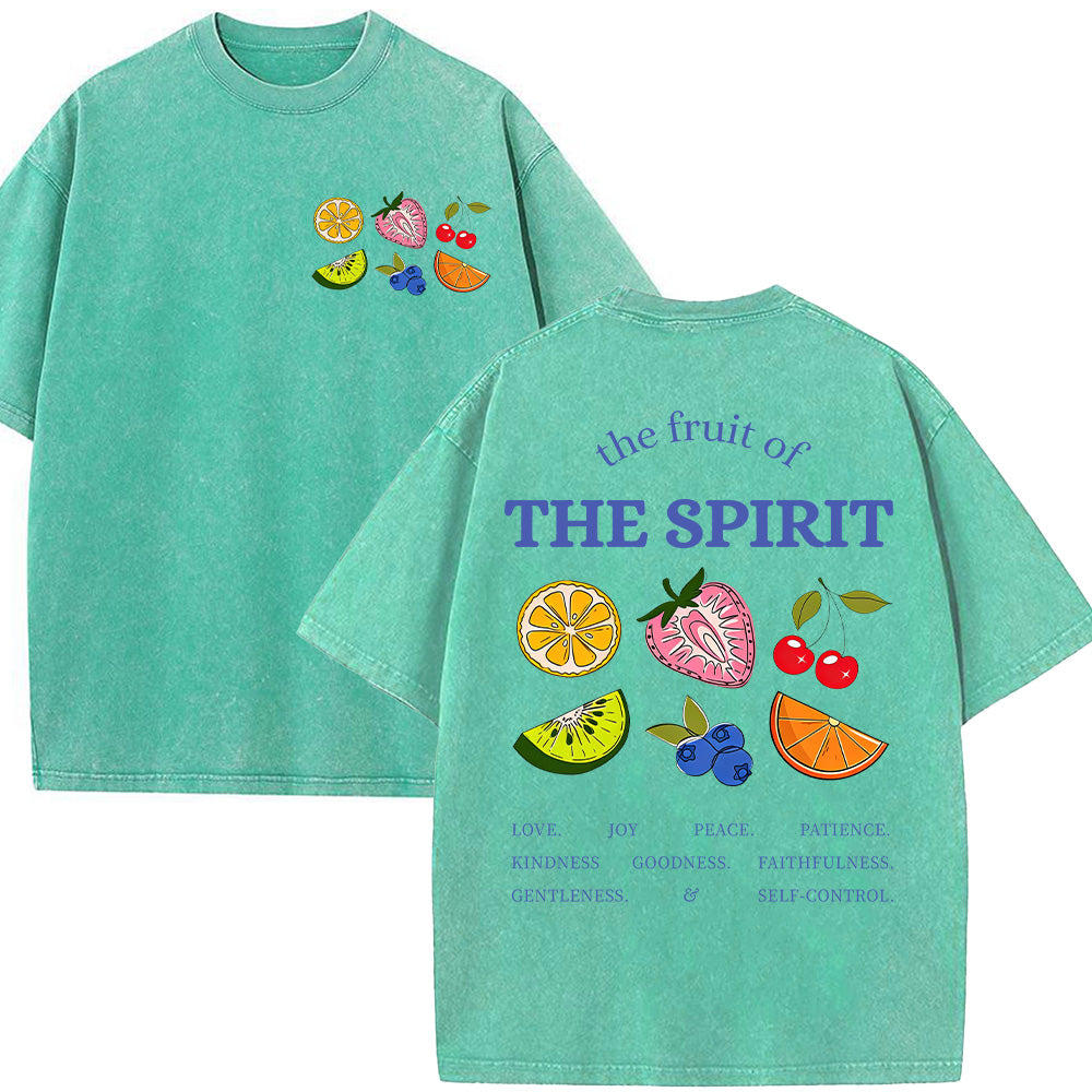 The Fruit of the Spirit Fruit Graphic Christian Unisex Washed T-Shirt