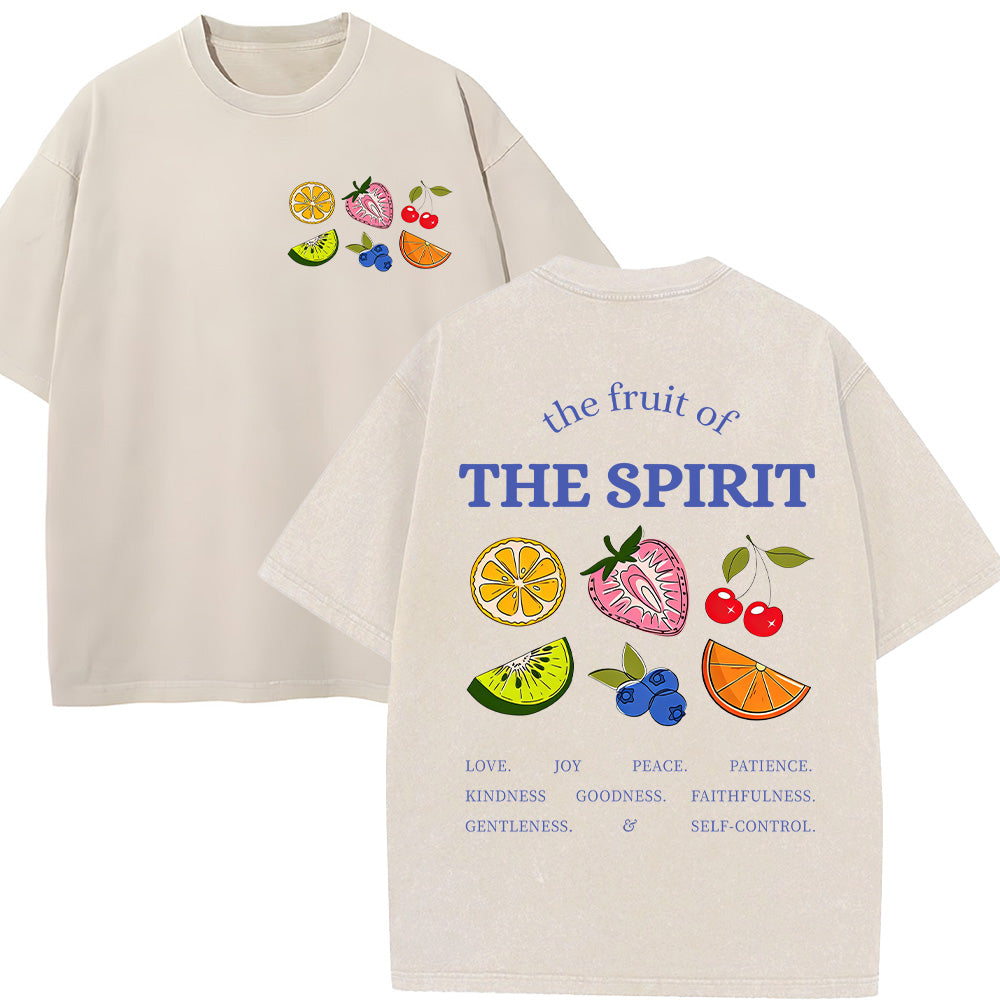 The Fruit of the Spirit Fruit Graphic Christian Unisex Washed T-Shirt