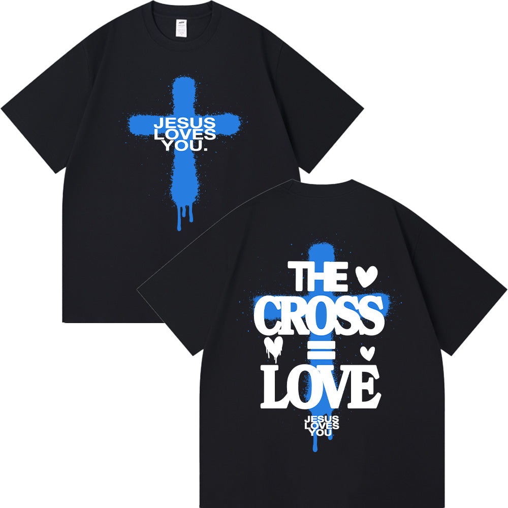 The Cross = Love Unisex Cotton T-shirt