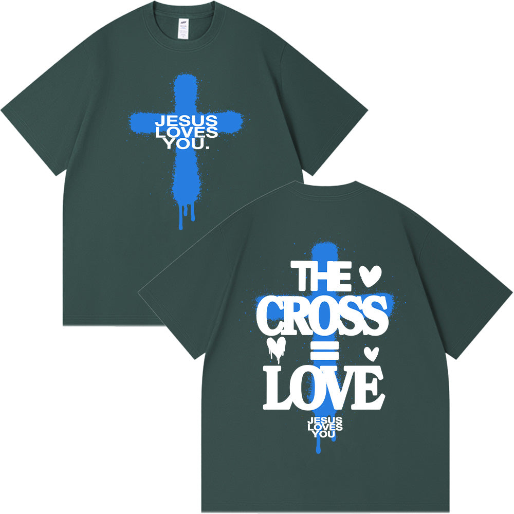 The Cross = Love Unisex Cotton T-shirt